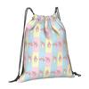Custom M-Melodies Drawstring Bag Women Men Portable Sports Gym Sackpack Cute Rabbit Shopping Storage Backpacks