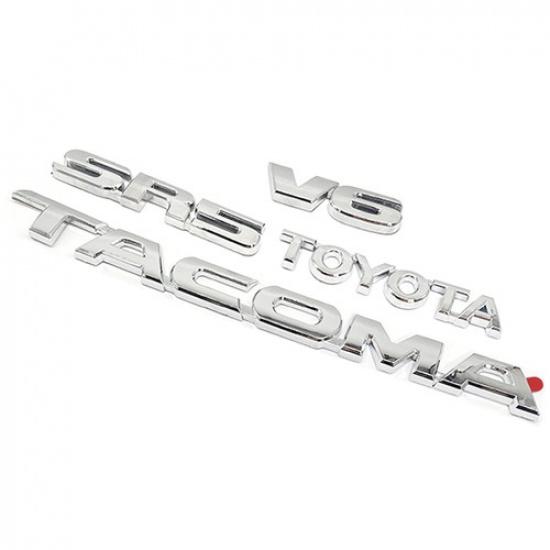 Set Of 4 For Tacoma Emblem 2005-2015 SR5 V6 Accessories Chrome Tailgate Badges