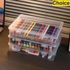 Transparente Kunststoff-Stiftebox mit großer Kapazität, stapelbare, durchscheinende, klare Stiftebox, Aufbewahrungs-Organizer-Box, Bürobedarf für Zuhause