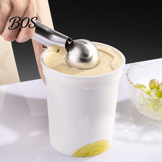 Dessert Spoon Ice Cream Fruit Scoop, Stainless Steel Scooper with Trigger Non-Slip Handle, Tool Heavy Duty Metal Scoop for Balls