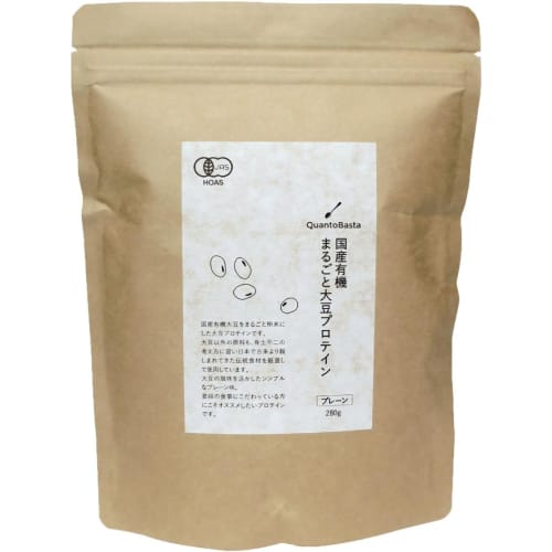 

Quanto Basta Organic Whole Soy Protein, Plain, 280g, Organic JAS Certified, No Additives