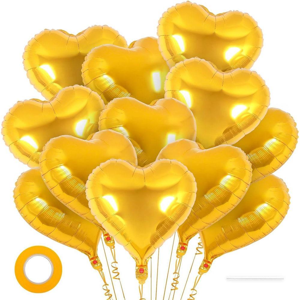 12Pcs Inflatable Heart Foil Balloons 18 Inch Valentine's Day Balloon  Birthday Party