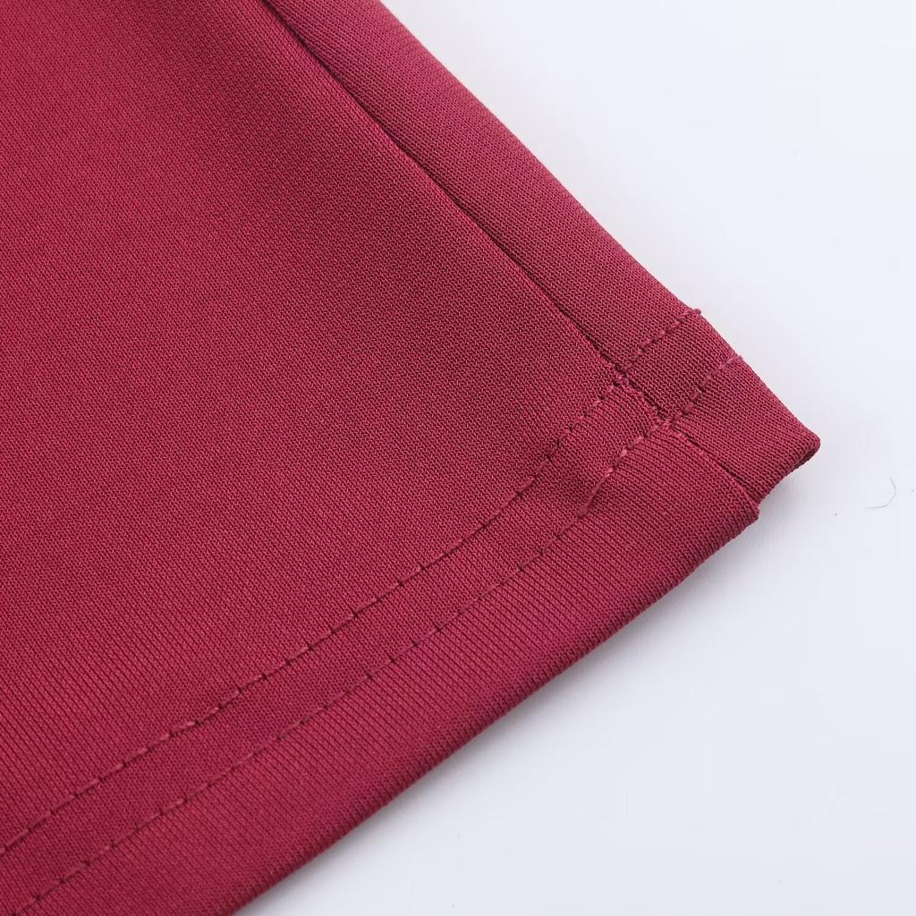 European and American autumn new women's clothing, temperament waist European and American fashion simple pleated dress