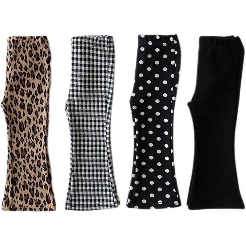 Girls' Fleece-Lined/Unlined Flare Pants - Autumn/Winter Korean Style Children's Long Trousers