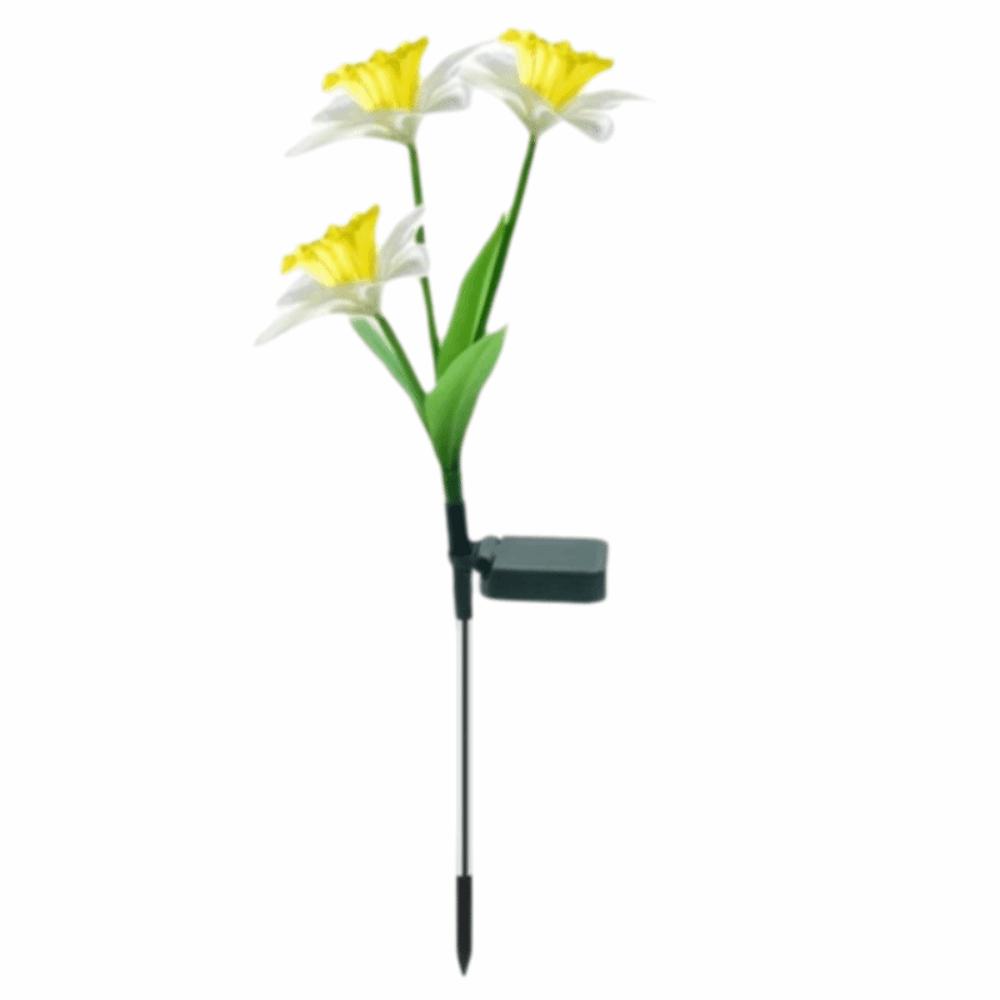 Waterproof Design Solar Garden Lights Solar Powered Stake Lights Daffodil Stake Lamps Narcissus Artificial Plants жёлтый