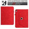 Leather Case For iPad mini (2024) / (2021) Rotatable Honeycomb Imprinted Shockproof Tablet Cover with Stand