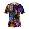 Herren Rundhals Kurzarm T-Shirt 3D Bunt Regenbogen Maiskolben Bauernhof Druck Neuheit Lässig Tägliche Oberteile