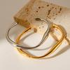 Fashionable Versatile Geometric Irregular Titanium Steel Bangle for Women, Instagram Style
