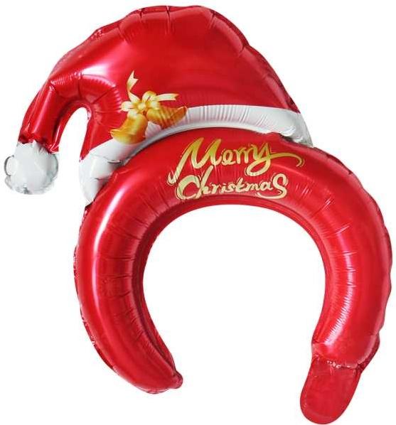 Foil Balloon Santa Hat Headband 32X33Cm