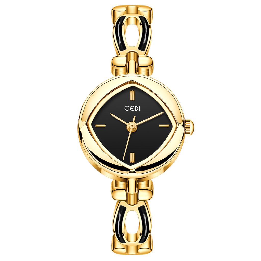 Vintage Diamond Shaped Ladies Quartz Watch With Water Resistance For Fashion Enthusiasts