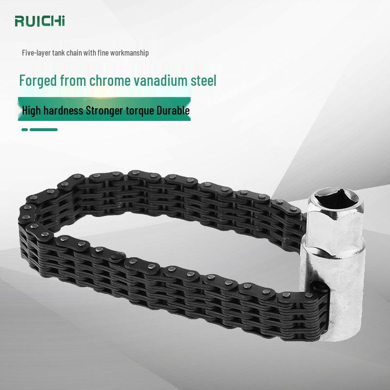 

Double Chain Socket Oil Filter Wrench, 44-Tooth & 52-Tooth, for Engine Oil Filters 1/2 Bend Rod