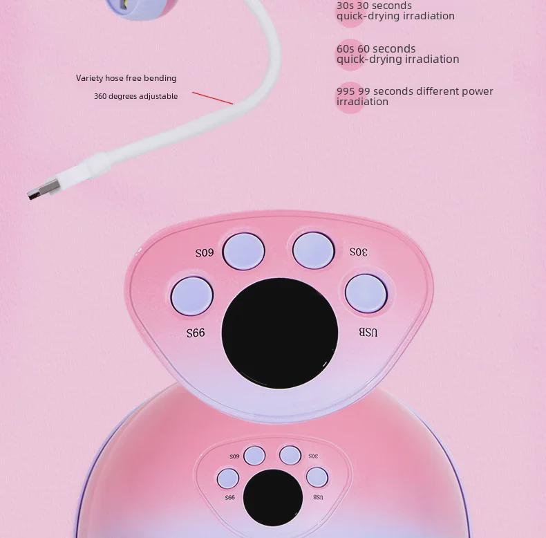 Rotatable 2-in-1 Nail Lamp and Dryer with Phototherapy