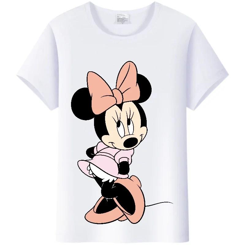 Cartoon Tshirt Mickey Mouse Minnie Tops Friends Y2k Streetwear Blouses Plus Size Clothes 2024 Summer T-shirts Unisex