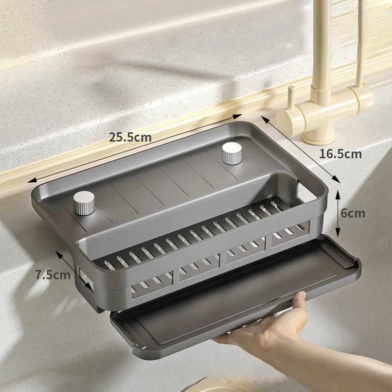 Kitchen Drain Rack, Sink Side Sponge Dishcloth Basket, Storage Rack, Household Window Sill No-Drill Storage Rack, Spice Rack