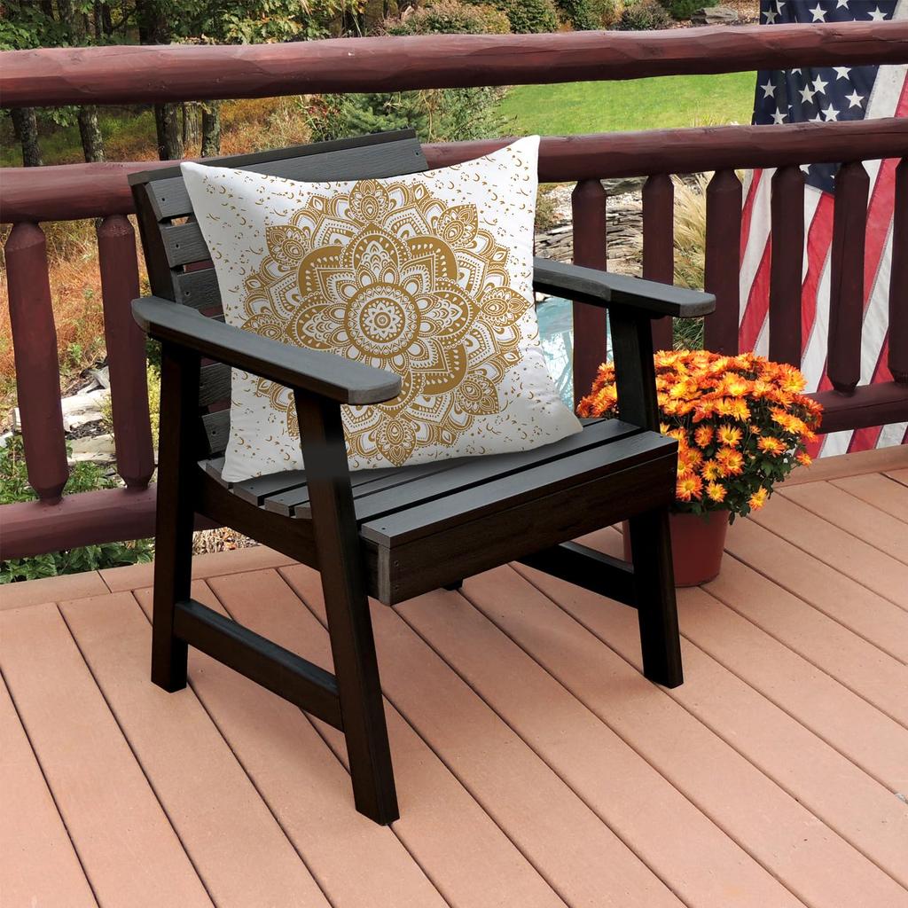 Gold Mandala Pillow Cover Boho Indian Floral Print Yoga Meditation Cushion Case For Sofa Bed Couch Bohemian Home Decor Gifts