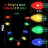 Christmas Powerful LED Lights Colorful Glitter Necklace Decorative Lamp 9 Lights Luminescent Lantern Festival Lighting