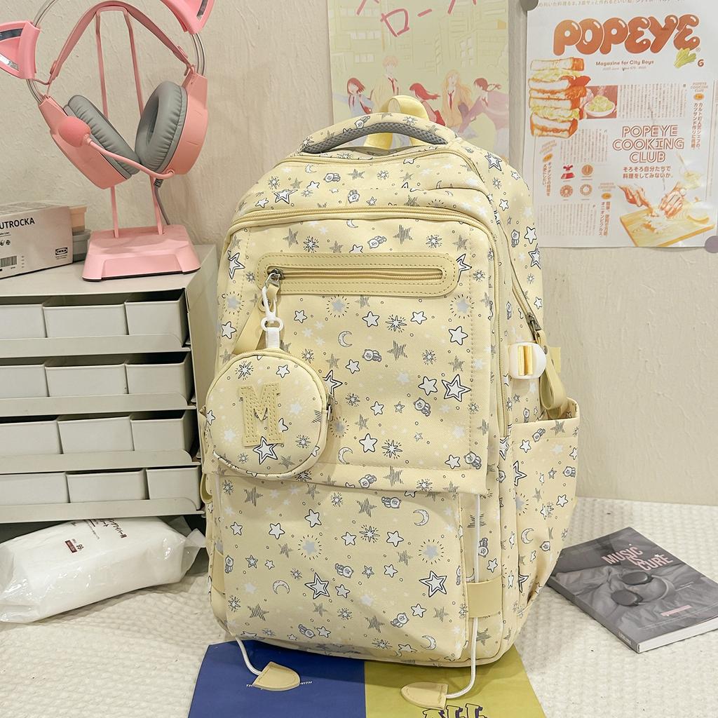 Schoolbag New College Style Junior High School Student Girl Cute Sweet Star Backpack College Student Lightweight Large Capacity Backpack