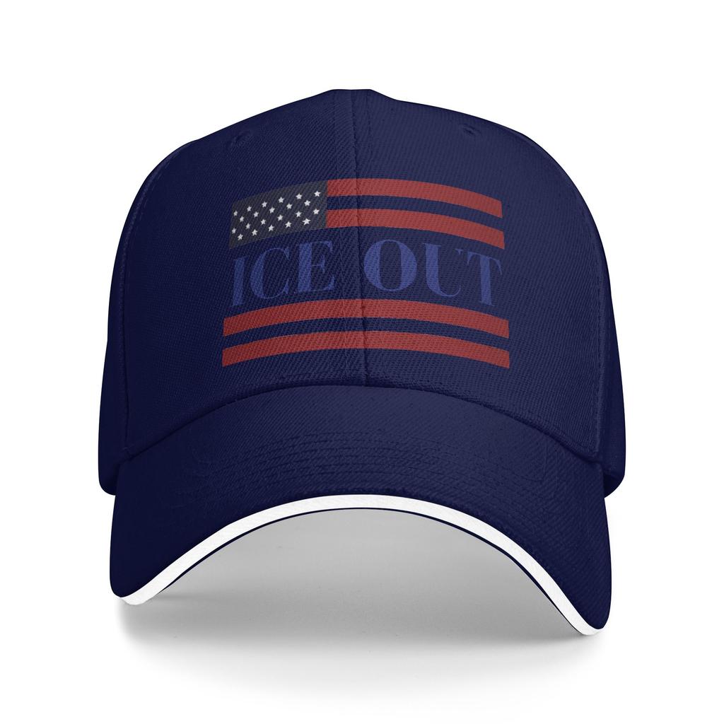 Ice Out US Flag Print Baseball Cap Fashion Hip Hop Hats Summer Women Men Kpop Rock Baseball Caps