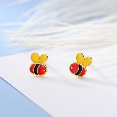 Female Korean Version Sweet and Cute Little Insect Earrings Niche Design Fashionable and Fresh