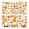 Thanksgiving Cartoon Maple Leaf Gnome Window and Wall Clings 