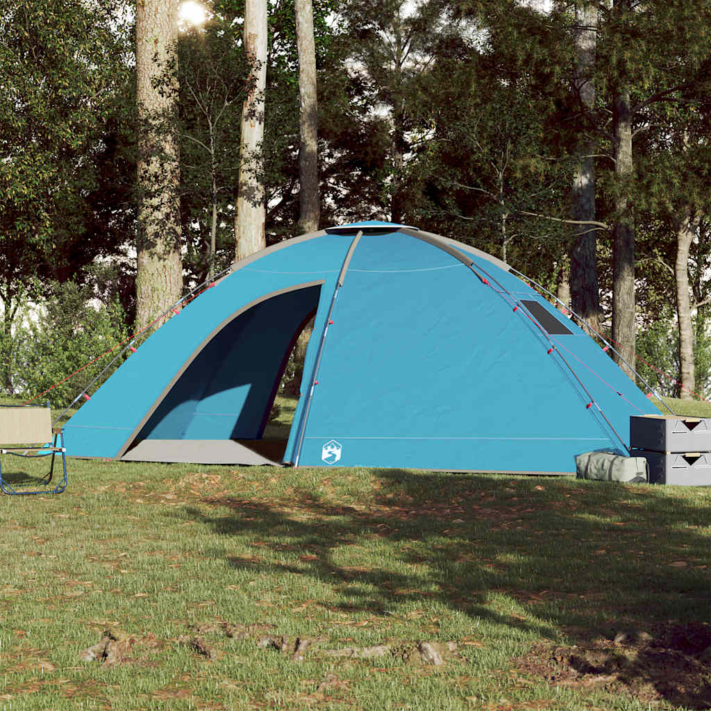 8 Person Camping Tent Blue Waterproof