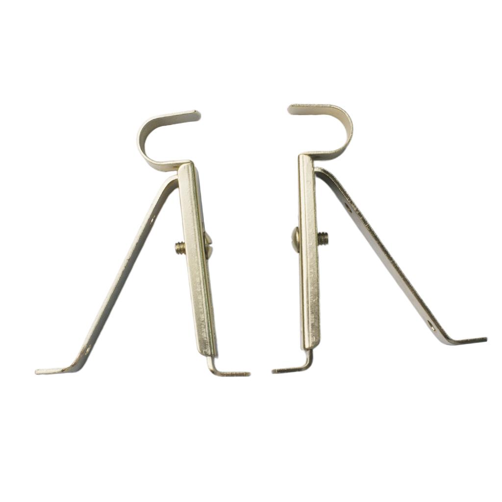 Metal Curtain Drapery Rod Bracket Accessories Wall Mounted Holder Hooks Set - for 15mm