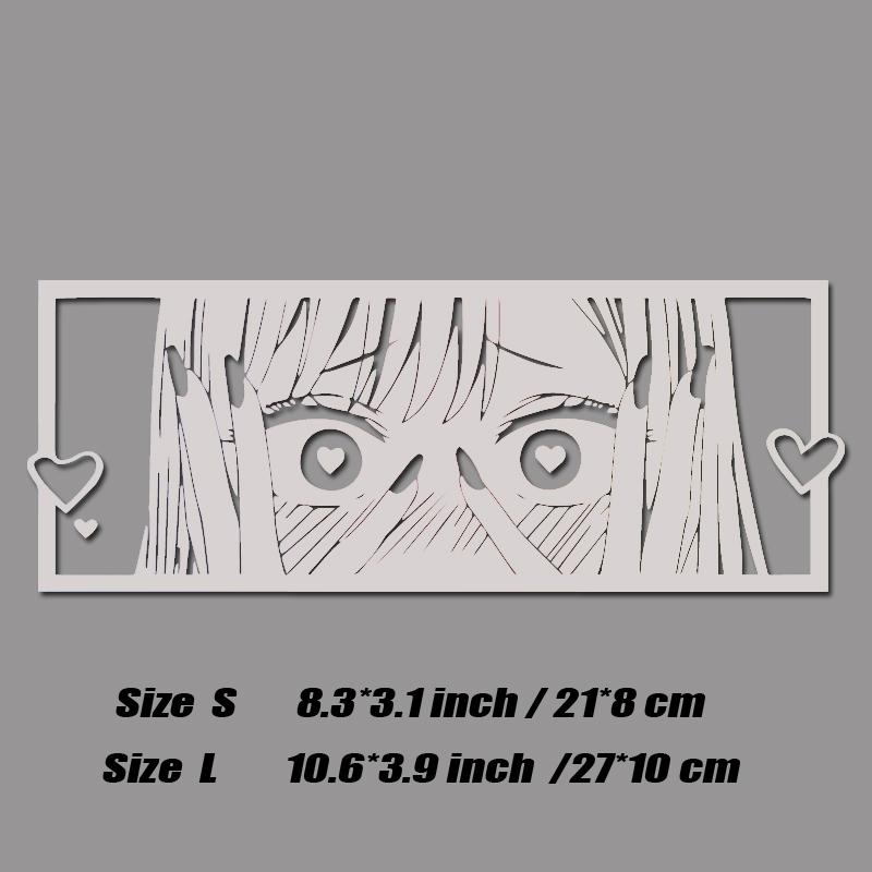 Shy anime girl with love eyes decal,jdm style japanese anime style high quality for windows,For a Unique look!