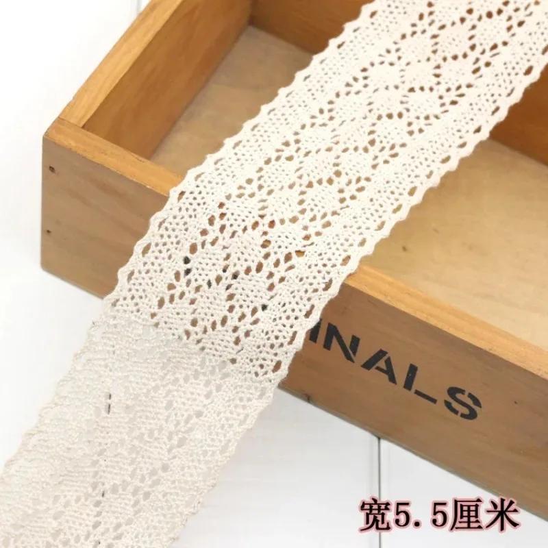Ivory White Cotton Lace Trim Ribbon DIY Embroidered for Sewing Decoration Fabric Tape Handmade DIY Craft Materials Hair Headwear