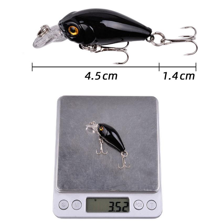 ABS 4.5cm Rocker Fat Minnow Artificial Hard Bait 4g Bionic Lure Plastic Mini Fish Bait with Hooks Saltwater Bass/Trout