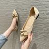 Fashion 2025 Spring Single Shoes Women Flats Pointed Toe Soft Elegant Ladies Boat Shoes Brand Ballet Flats Plus Size 42 A46680