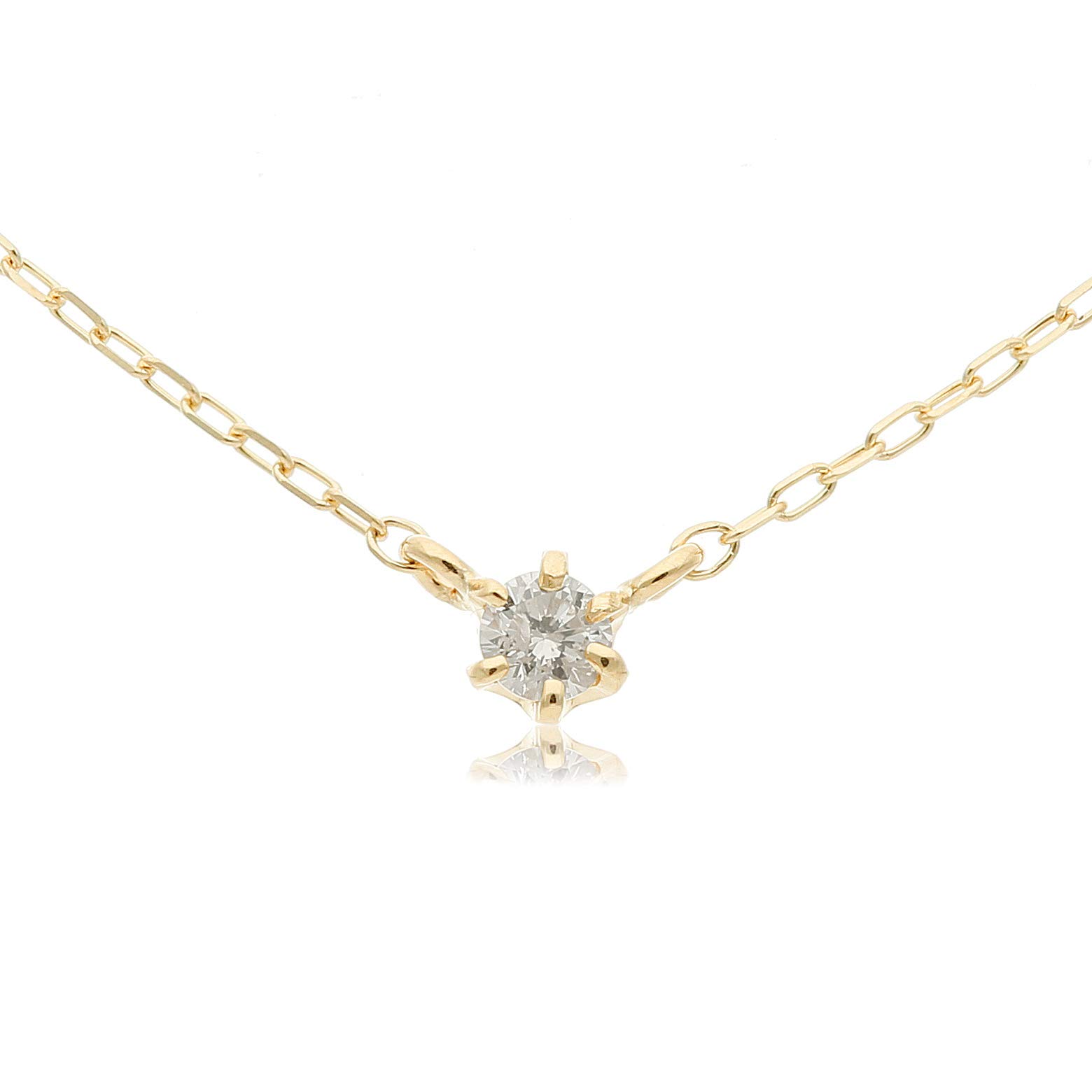 

K10 Yellow Gold Diamond Skin Necklace L&CO 0.05ct 63-7713 золотий