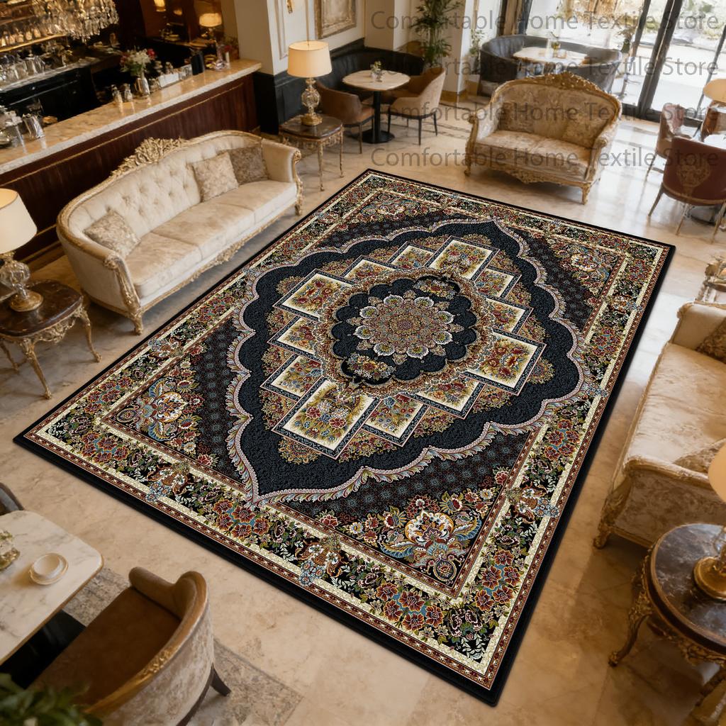 Classic Persian Luxury Style Living Room Carpet Washable Short Velvet Large Floor Mats Decoration Bedroom Antiskid Fluffy Rug