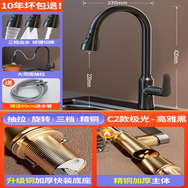 Tai Ju Fu Aurora Digital Display Pull-Out Kitchen Faucet