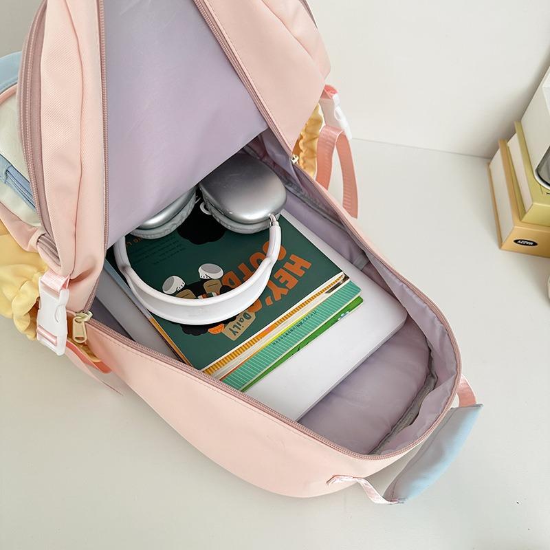 New high-value college style fresh and sweet backpack junior high school students lightweight large-capacity backpack