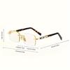 Intelligent Zoom Presbyopia Glasses for Men & Women - Frameless Brown Crystal HD Far Sighted Glasses with Anti-Blue Light & Anti-Fatigue Design