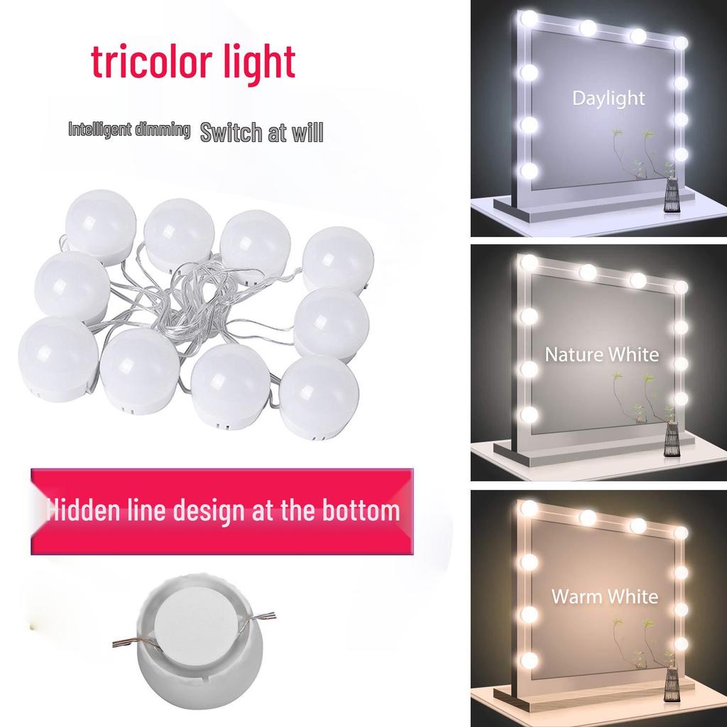 USB-Enabled LED Beauty Mirror Bulb with Three-Color Dimming