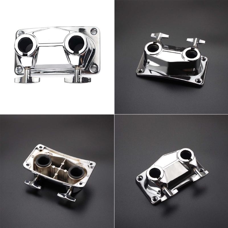 Double Hole Drum Connector Replacement Cymbal Holder Clamp Cowbell Mount Bracket Drum Accessory Easy to Install