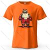 Boxing Cat Cartoon Printed Casual Short Sleeved Summer New Personalized Mens And Womens Soft And Skin Friendly Tshirt