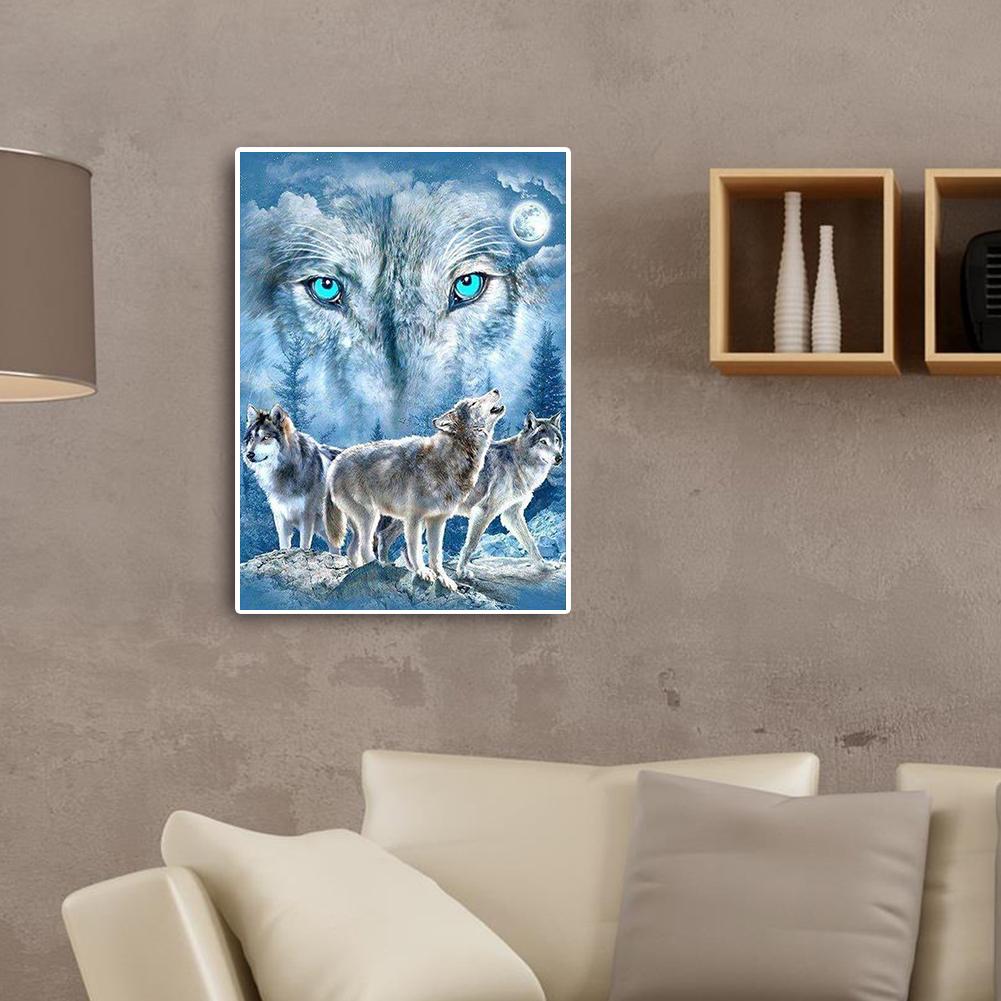 

Наборы для вышивки крестом AU 11CT Stamped DIY Wolf Full Embroider Mosaic Needlework A