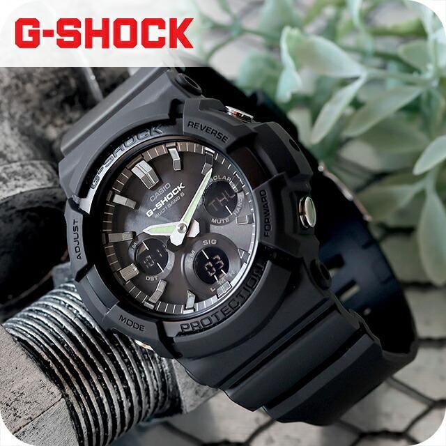 

g-shock G-SHOCK радио-солнечные мужские часы бренд GAW-100B-1AER полностью черные Casio подарок практичные
