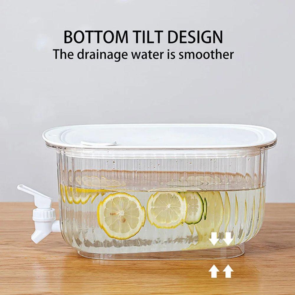 4L Fridge Can Faucet Tea Pots Fridge Beverage Dispenser Cold Water Bottle  Home