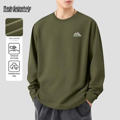 Men's Vintage Loose Fit Waffle Knit Long Sleeve T-Shirt