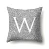 Polyester Pillowcase Automobile Decoration Home 26 English Letters Gray Dot Printed Sofa Bed Pillowcase