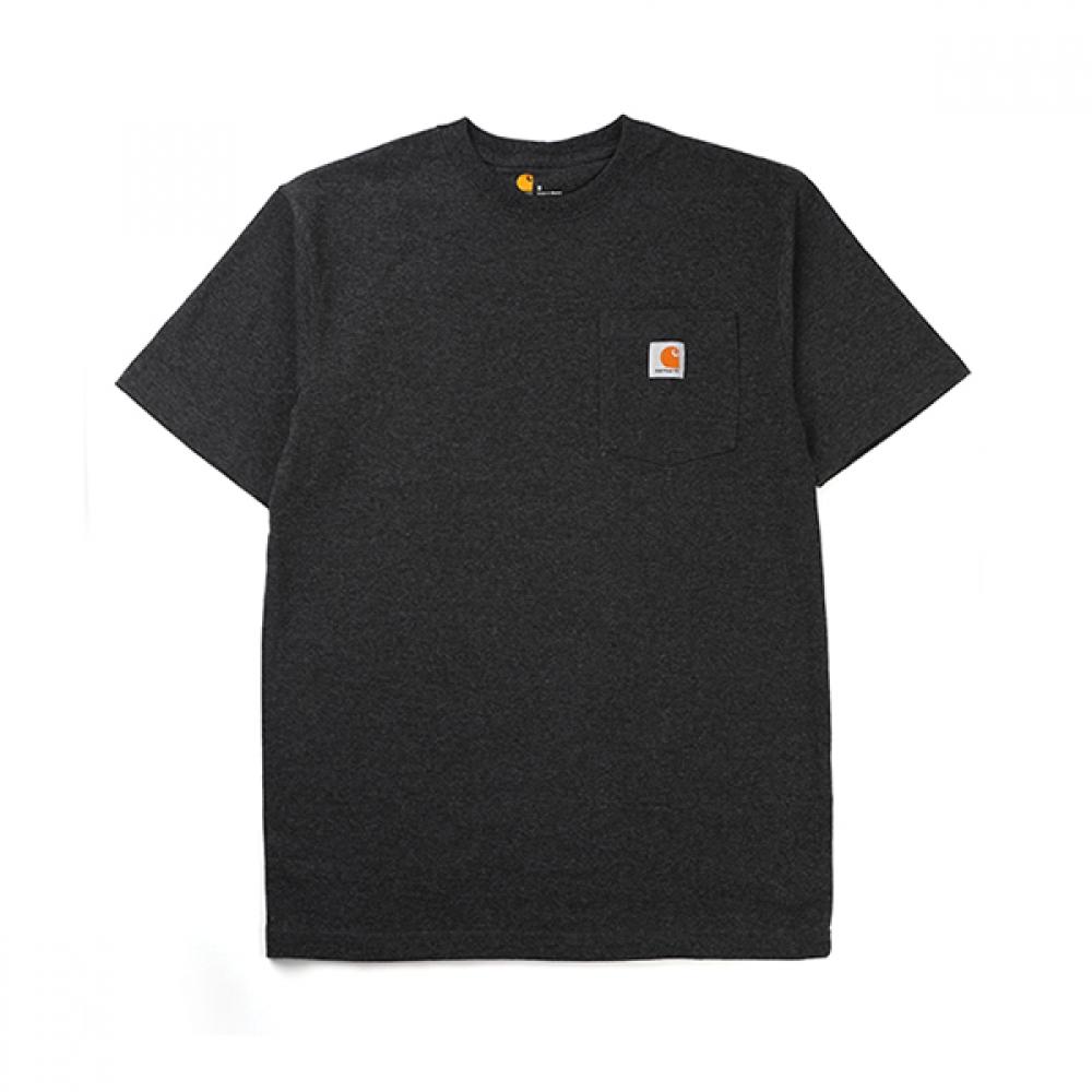 Carhartt K87 Carbon Heather Workwear CheSt Pocket Men S Short Sleeve Tee K87 carbon header S 3830₽