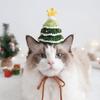 Knitted Yarn Pet Tree Hat Soft Texture Knit Kitten Collar Christmas Cat Scarf  Photoshoot