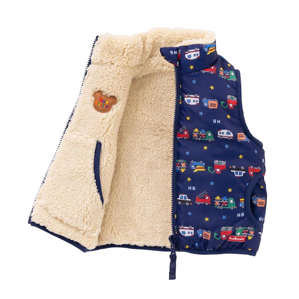 MIKI HOUSE HOT BISCUITS Vest, Boys and Girls, Navy Blue, 110cm, 73-5702-497