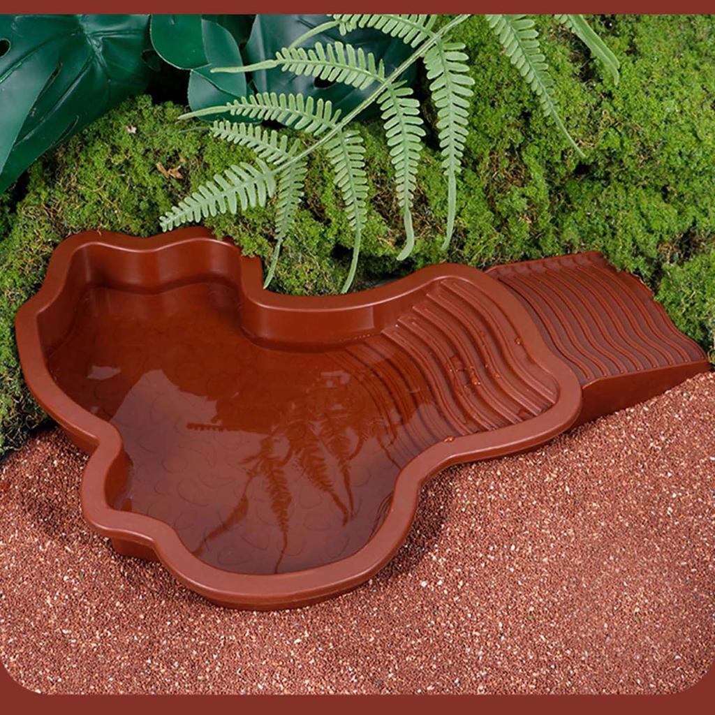 Detachable Reptile Water Bowl For Turtles With Ramp Designing Durability Easy To Assemble for Indoor or Outdoor Use