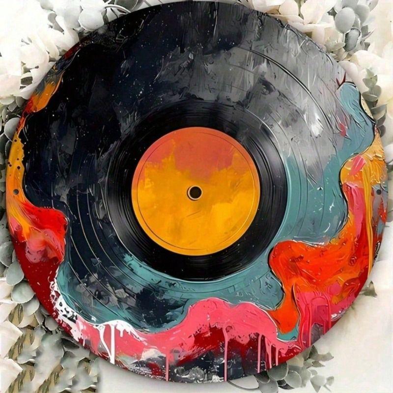 Vintage Metal Poster 8 Inch Black Vinyl Wall Art for Living Room
