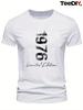 1976 Begränsad Upplaga Herr Vintage T-shirt - Vit Retro 70-tal 76 Tryckt Tee, Lättviktig Slitstark Kortärmad Skjorta för Vardagsbruk & 70-tals Temafester