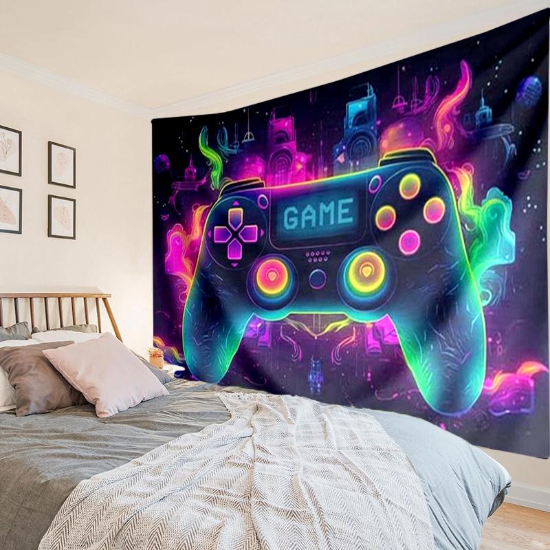 Colorful Gamer Artwork Tapestry Room Decoration Wall Hanging for Living Room Bedroom, dormitory, Birthday and Christmas gifts